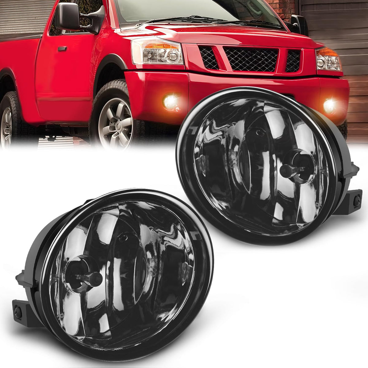 Nilight FOG-H72 Conjunto de Luz Antiniebla para Nissan Armada 2005-2007 Titan 2004-2015, Lente Ahumada