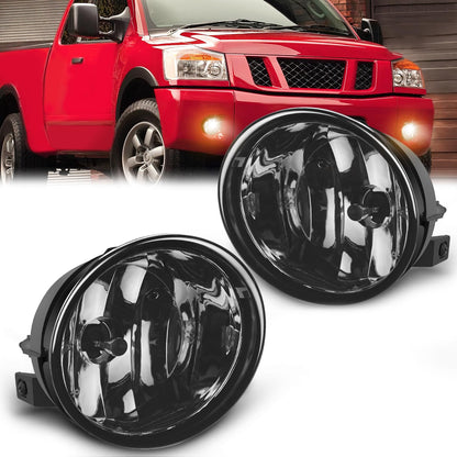 Nilight FOG-H72 Conjunto de Luz Antiniebla para Nissan Armada 2005-2007 Titan 2004-2015, Lente Ahumada