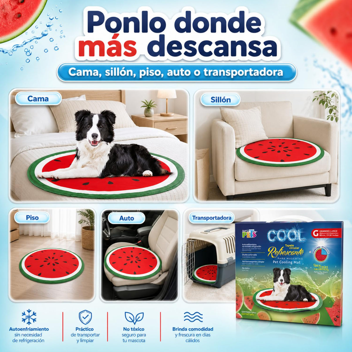Fancy Pets TAPETE REFRESCANTE Circular GDE Sandia Cool