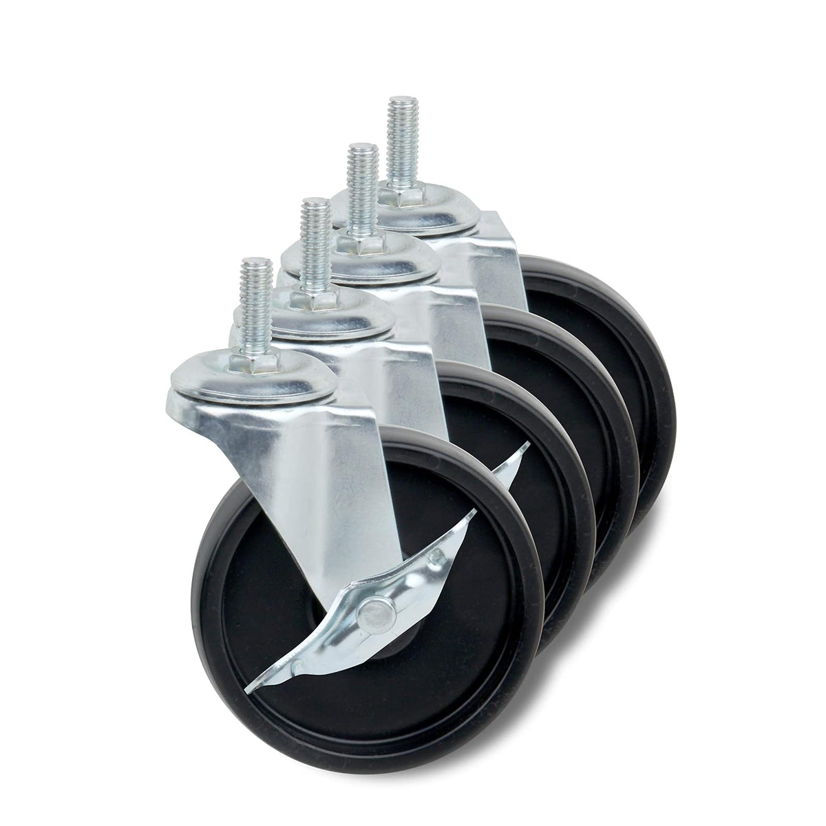 Honey-Can-Do SHF-01939 Set of Four Casters, Black, 4-Inch