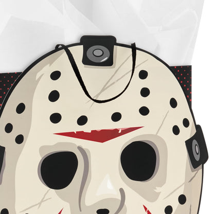 Hallmark - Bolsa de regalo de Halloween Friday the 13th con papel de seda y tarjeta de felicitación (máscara Jason, al campamento Crystal Lake)