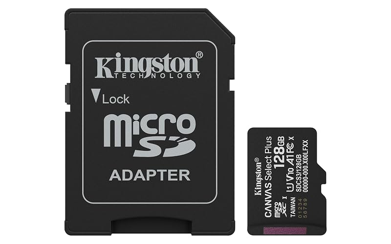 Kingston Tarjeta De Memoria MicroSD, Canvas Select Plus Gen3, Capacidad: 128GB, Clase 10, UHS-I, U1, V10, A1 Lectura: 150MB/s, SKU: SDCS3/128GB