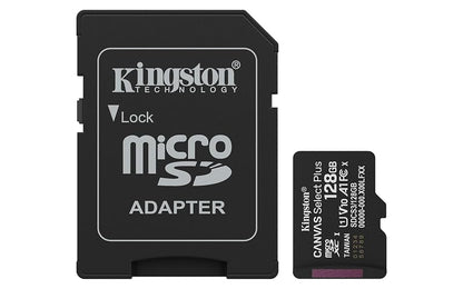 Kingston Tarjeta De Memoria MicroSD, Canvas Select Plus Gen3, Capacidad: 128GB, Clase 10, UHS-I, U1, V10, A1 Lectura: 150MB/s, SKU: SDCS3/128GB