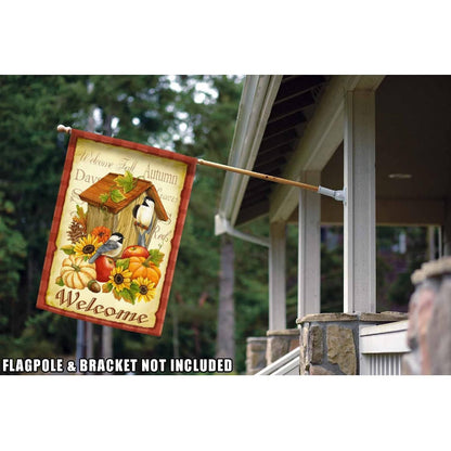 Toland Home Garden 102503 - Bandera de otoño de pájaros de otoño, 28 x 40 pulgadas, doble cara para decoración de patio de al aire última intervensión