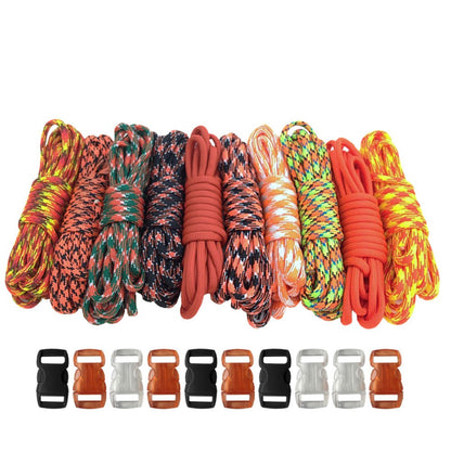 Paracord Planet Kit de Cordón Paracaídas 550 lb con Hebillas, 30 m - Naranja - 100'