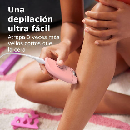 Philips Depiladora Eléctrica Serie 2000 para Mujer Uso en Piernas y Cuerpo | Elimina el vello desde la raíz | Depilación suave y eficaz | Incluye cabezal masajeador | BRE227/00