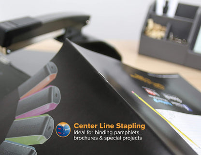 Bostitch No-Jam grapadora para folletos, color negro (B440SB), Negro, Saddle Stapler