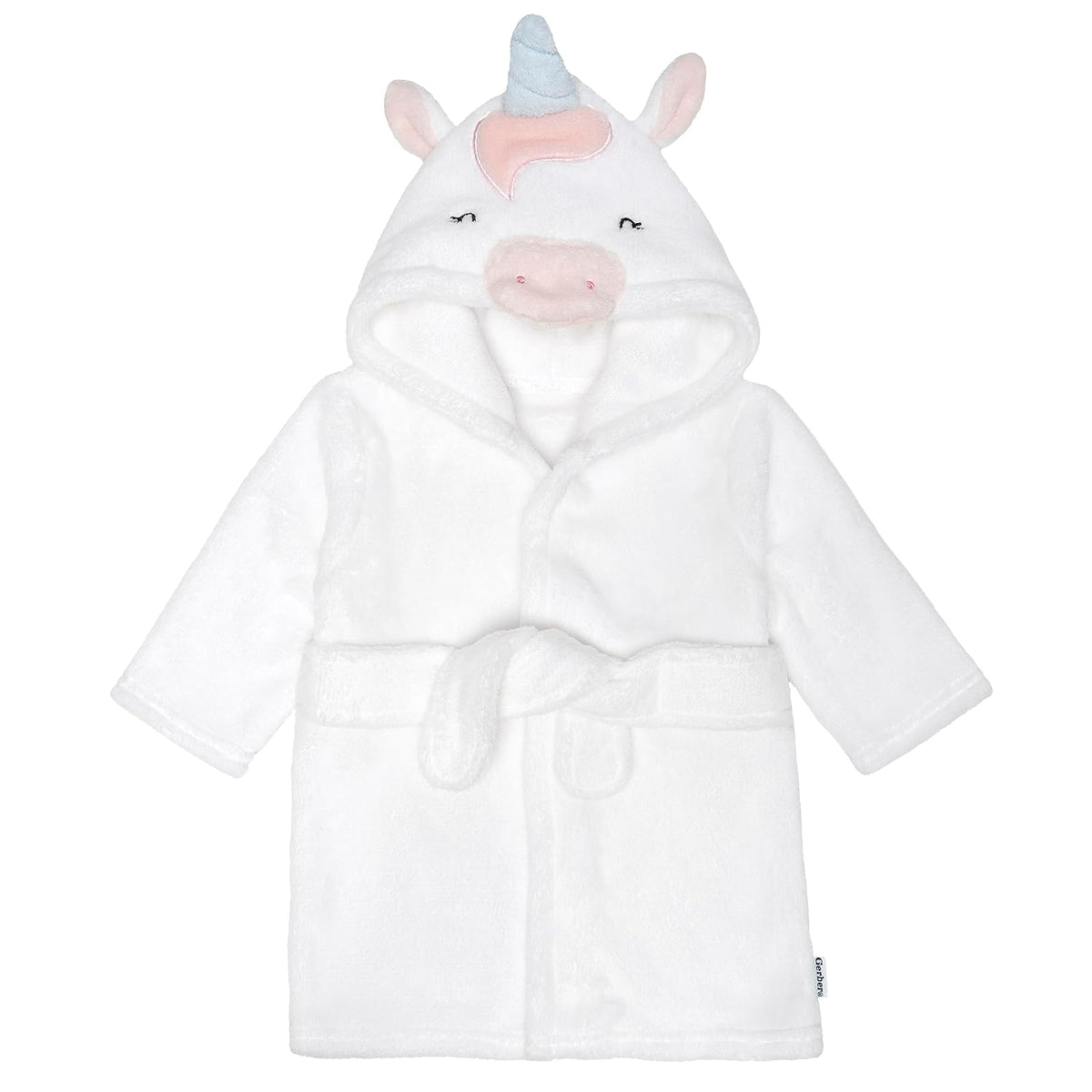 Gerber Albornoz Infantil con Capucha de Tiburón - 0-9 Meses - Unicornio blanco