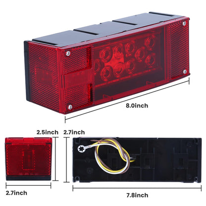 MaxxHaul 70468 12V LED Low Profile Submersible Rectangular Trailer Light Kit