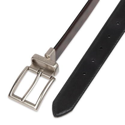 Tommy Hilfiger Cinturón reversible para hombre grande y alto con hebilla de níquel pulido