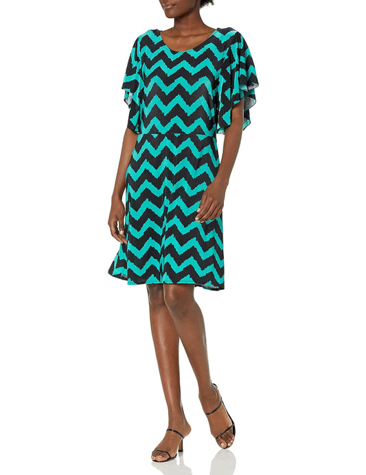 Star Vixen Vestido de Patinador con Mangas acanaladas para Mujer