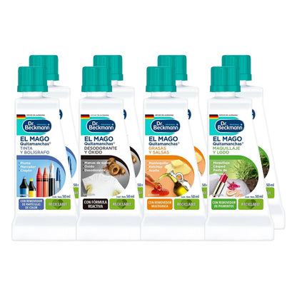 Dr. Beckmann Kit de Magos Quitamanchas, 8 botellas de 50 ml