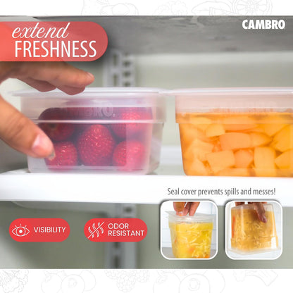 Cambro Recipientes de almacenamiento de alimentos sin BPA con tapas, 16 y 32 onzas, juego de 20 piezas, translúcido