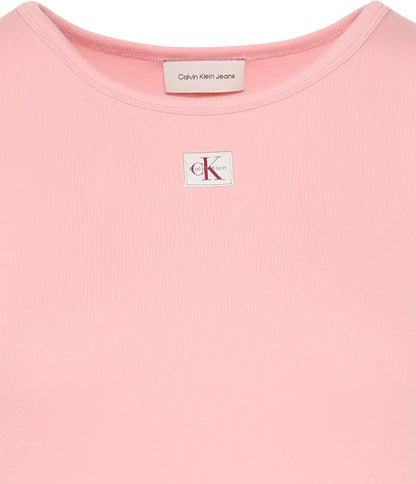 Calvin Klein SL Woven Label 2X2 Baby Rib Maxi Dress Vestido Mujer