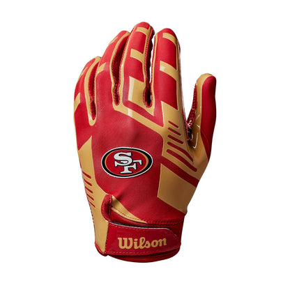 Wilson NFL Guantes Receptores de Fútbol Americano - 49ers de San Francisco - Adulto