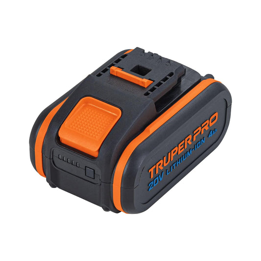 Truper PRO BAT-20A4-2, Batería ion litio 20 V 4 Ah con indicador de batería