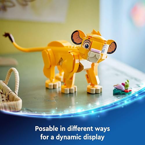 LEGO® | Disney El Rey León: Simba Cachorro: Juguete Infantil construible con Figura articulada, para Jugar y exhibir, Regalo Divertido para niñas y niños de 6 años en adelante 43243