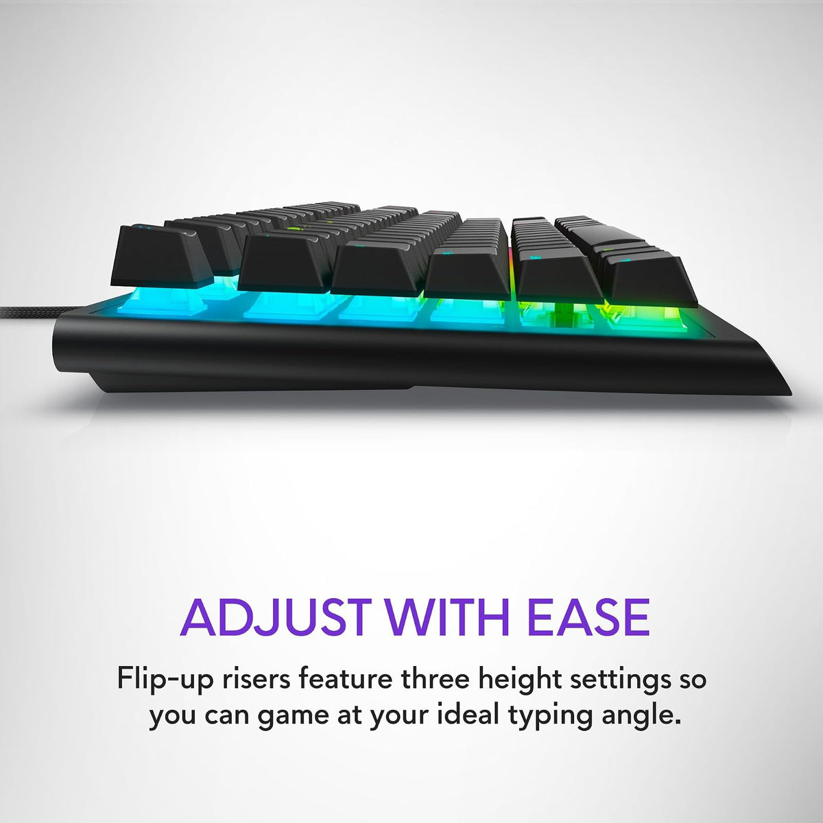 Alienware Teclado Tenkeyless para Juegos - AW420K USB-C | USB-C, cable desmontable, altura ajustable, RGB por tecla, lado oscuro de la luna