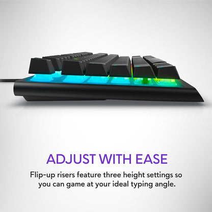 Alienware Teclado Tenkeyless para Juegos - AW420K USB-C | USB-C, cable desmontable, altura ajustable, RGB por tecla, lado oscuro de la luna