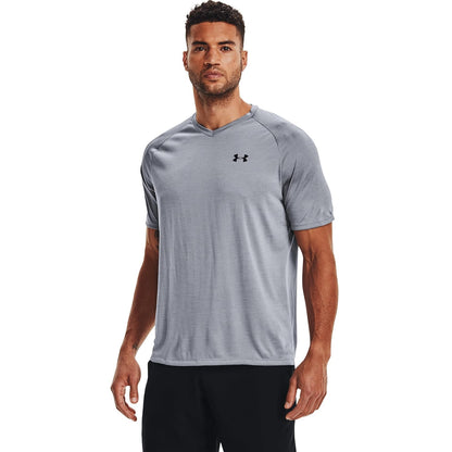 Under Armour Tech 2.0 Playera de Entrenamiento para Hombre - Gris (Acero (035) - Negro) - XL Alto - Sólido