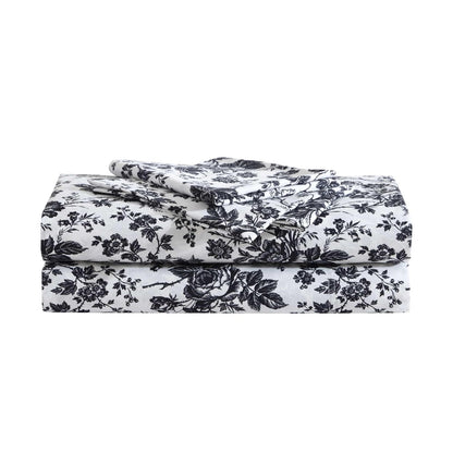 Betsey Johnson - Sábanas de Cama Queen, Suave y Ligera, Resistente a la decoloración y a Las Arrugas (Betseys Toile Black, Queen)