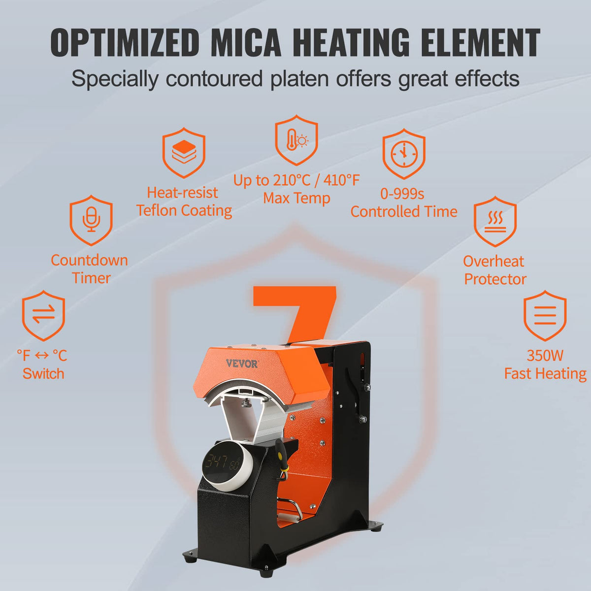 VEVOR - Máquina de prensa de calor para sombreros 3 en 1 para tapas, sin arrugas, liberación automática y panel de control digital estilo perilla de presión, con 3 placas intercambiables (6.6 x 2.7