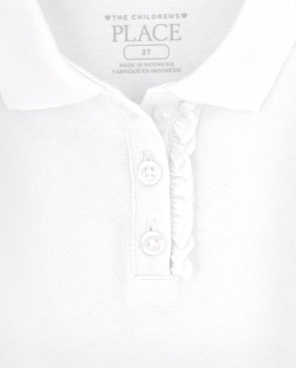 The Children's Place - Polos de piqué de manga corta con volantes para niña