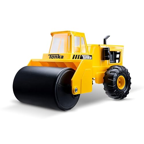 Tonka Steel Classics – Rodillo de Vapor – Fabricado con Acero, camión de Juguete Amarillo, niños y niñas, niños pequeños a Partir de 3 años, camión de construcción Grande, Regalo de cumpleaños, día
