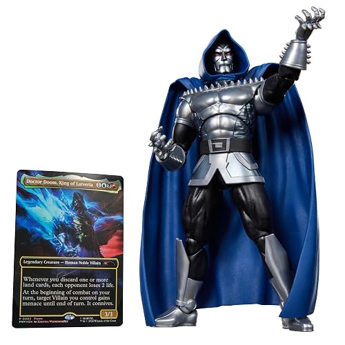 Marvel Legends Series, Marvel Super Heroes y Magic: The Gathering, Doctor Doom 2099, Figura de 15 cm con Carta Exclusiva Metalizada de colección