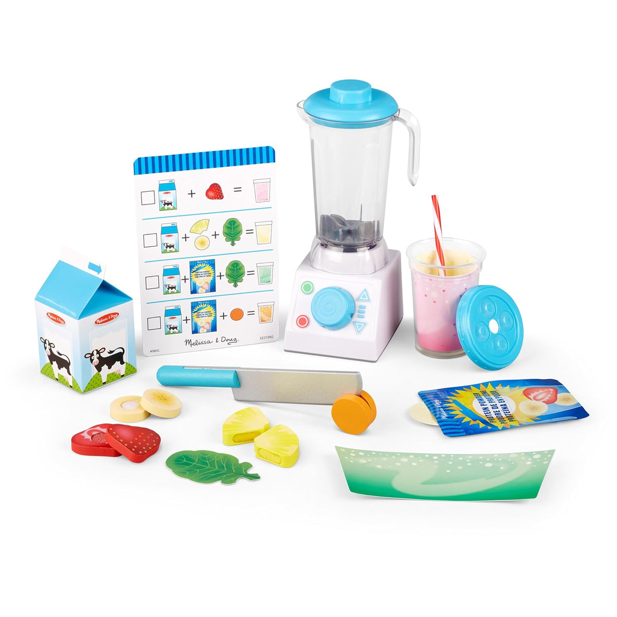 Melissa & Doug Juego de Licuadora para Batidos Smoothies, Ayuda a Desarrollar Habilidades Motoras y Sociales (24 Piezas, 26.67 cm x 10.795 cm x 34.29 cm)