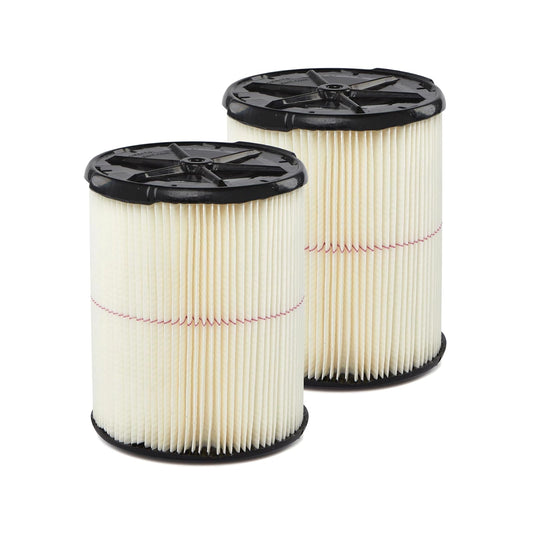 CRAFTSMAN CMXZVBE38755 - Filtro de aspiradora de repuesto para aspiradora de 5 a 20 galones, fácil instalación y atrapa desechos generales, paquete de 2