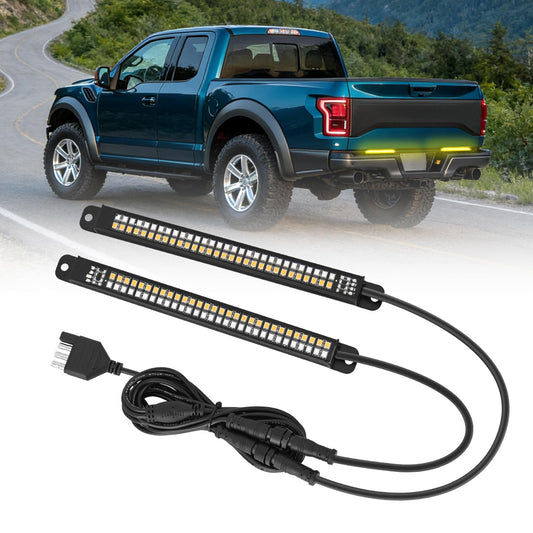 Nilight - Tira de Luces para portón Trasero de camión, Marco de Aluminio de 7 Pulgadas, Doble Fila, 60 LED, Rojo, Freno de Corriente, Color ámbar, señales de Giro, Luces estroboscópicas, Barra de