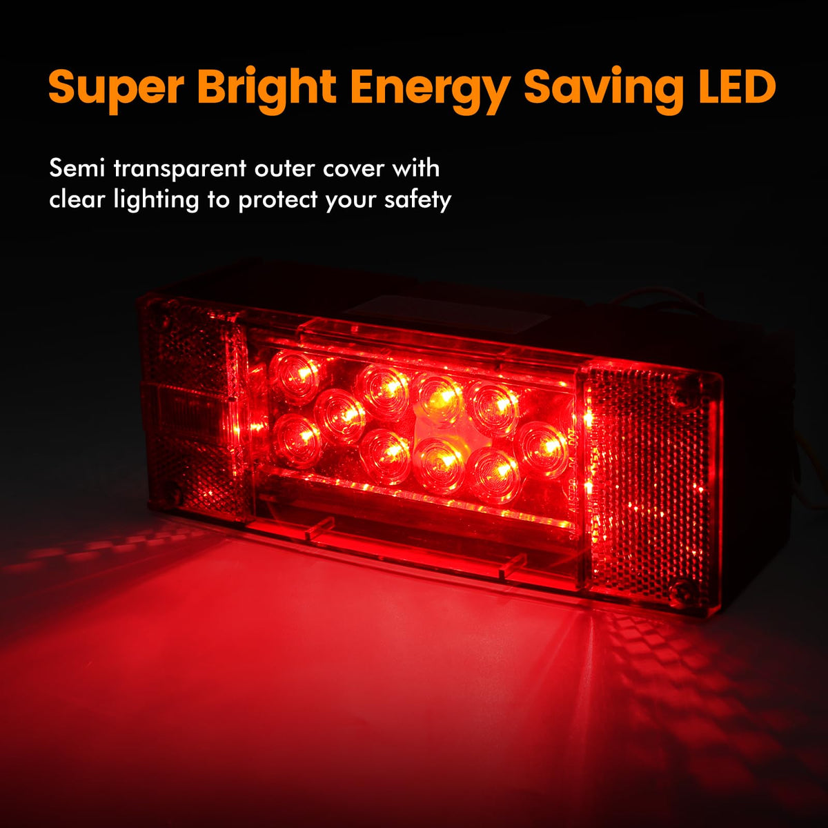 MaxxHaul 70468 12V LED Low Profile Submersible Rectangular Trailer Light Kit