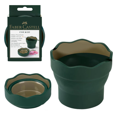 Faber-Castell Clic & Go Artist - Taza de agua, color verde oscuro