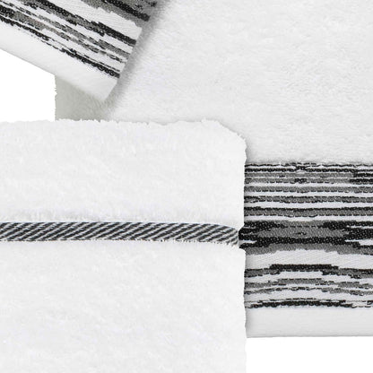 Nicole Miller - Toallas, Juego de 4 Toallas Suaves y absorbentes, Esenciales para recámara (colección Syndey, Blanco/Negro)