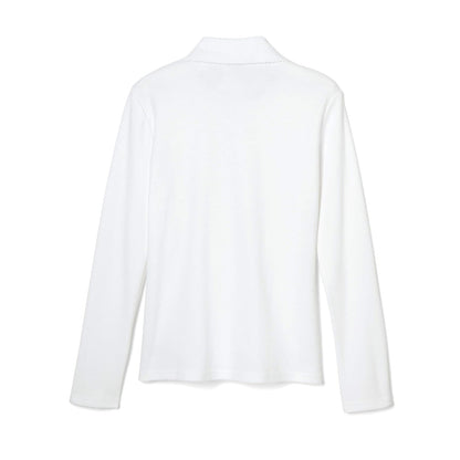 French Toast Girls' Long Sleeve Interlock Polo with Picot Collar