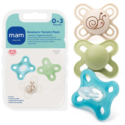 MAM Chupones Air Day & Night, Paquete Variado 3 Piezas, 6+ Meses - Salvia - Lino - Marfil - 3 Count (Pack of 1)