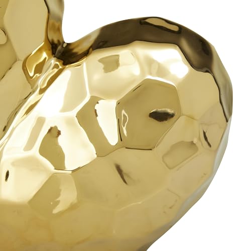 Deco 79 Glam Porcelain Sculpture, Statue and Sculpture for Home Decor, Decorations for Home, Art Decor Living Room, Office, Bedroom, 8" L x 3" W x 8" H, Gold