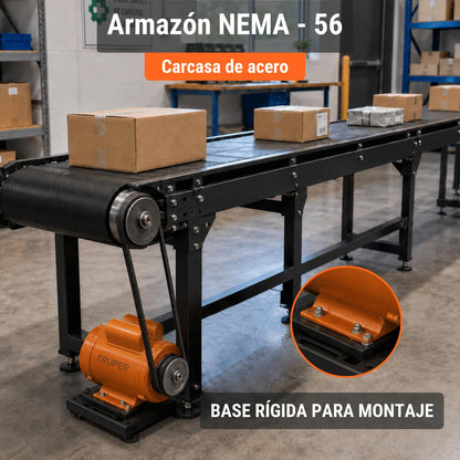 Truper MOE-1B, Motor eléctrico monofásico de 1 HP, baja velocidad, servicio continuo y reversible