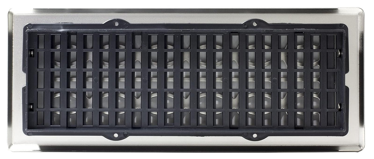 Decor Grates ECH412-NKL, Eclipse - Registro de Piso, 4 x 12 Pulgadas, níquel Cepillado