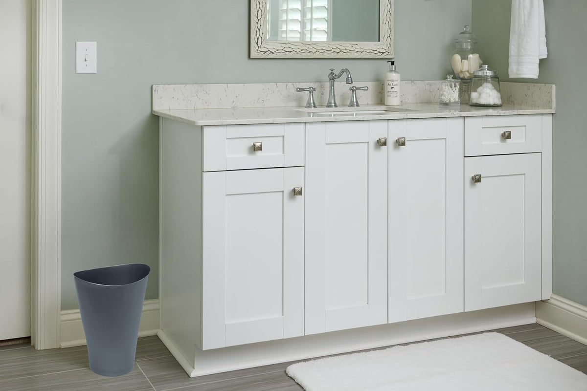 Rubbermaid Spa Works - cubeta de basura para hogar, baño, oficina, pequeño plástico de 2.25 galones, color azul plomizo hogar, cocina, cochera, departamento, oficina