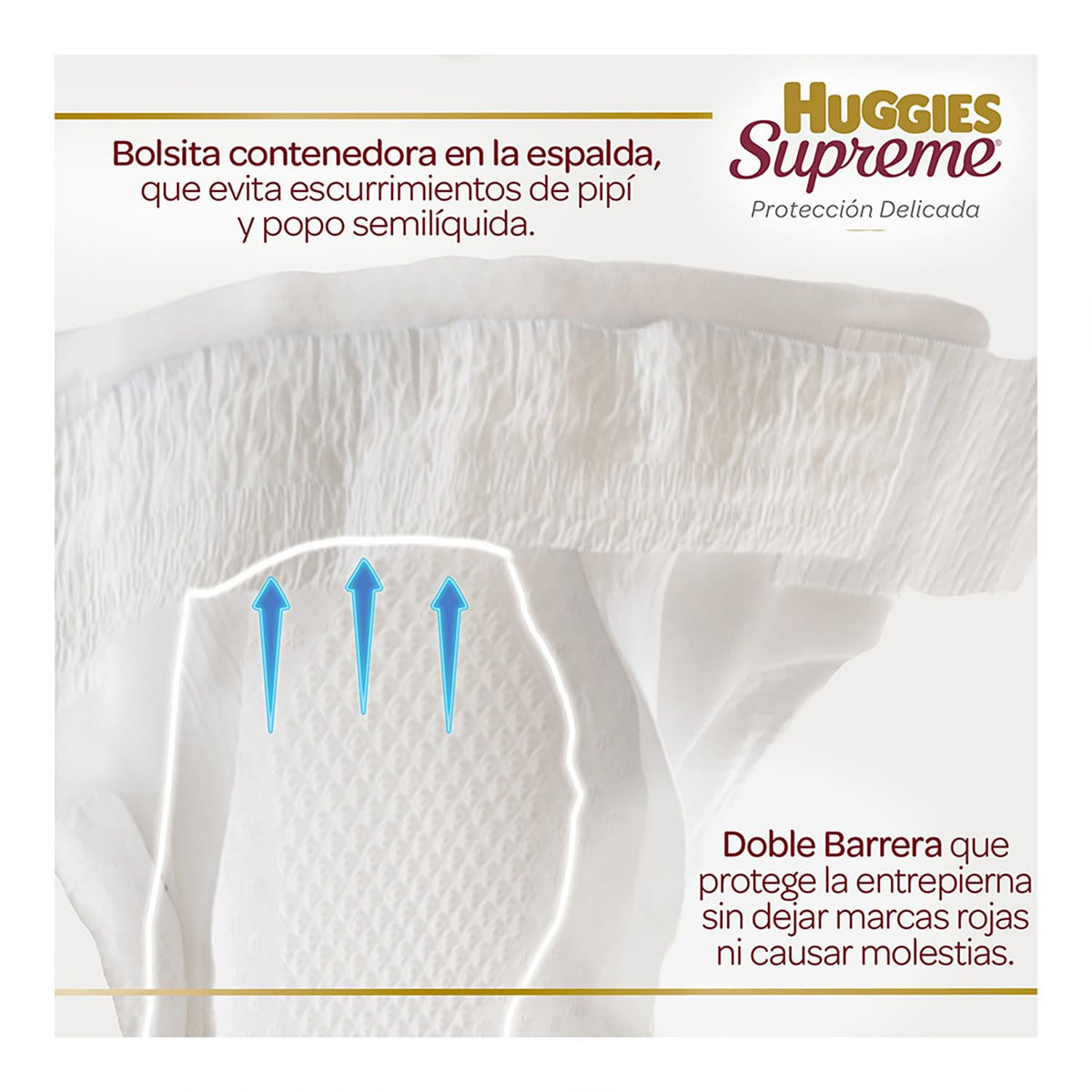 Pañal Huggies Supreme Etapa 7, Caja con 180 piezas, para bebés de 16 kg en adelante. Único clinica y dermatologicamente probado