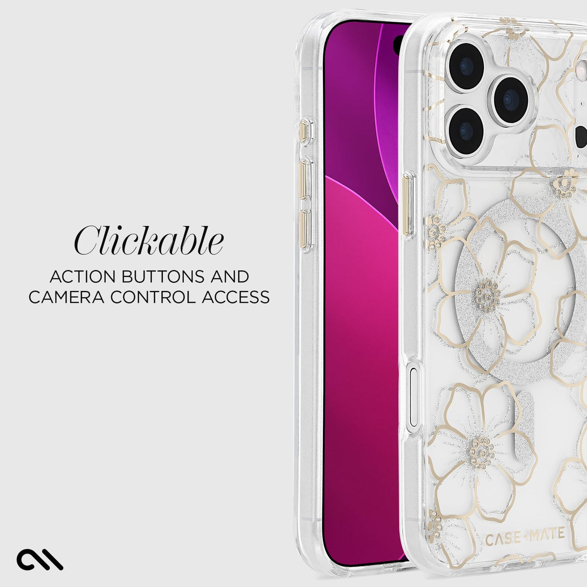 Case-Mate - Funda para iPhone 17 Pro MAX [Compatible con MagSafe] - Funda para teléfono con diseño Floral Brillante con protección contra caídas de 12 pies, Cubierta magnética Premium para iPhone 17