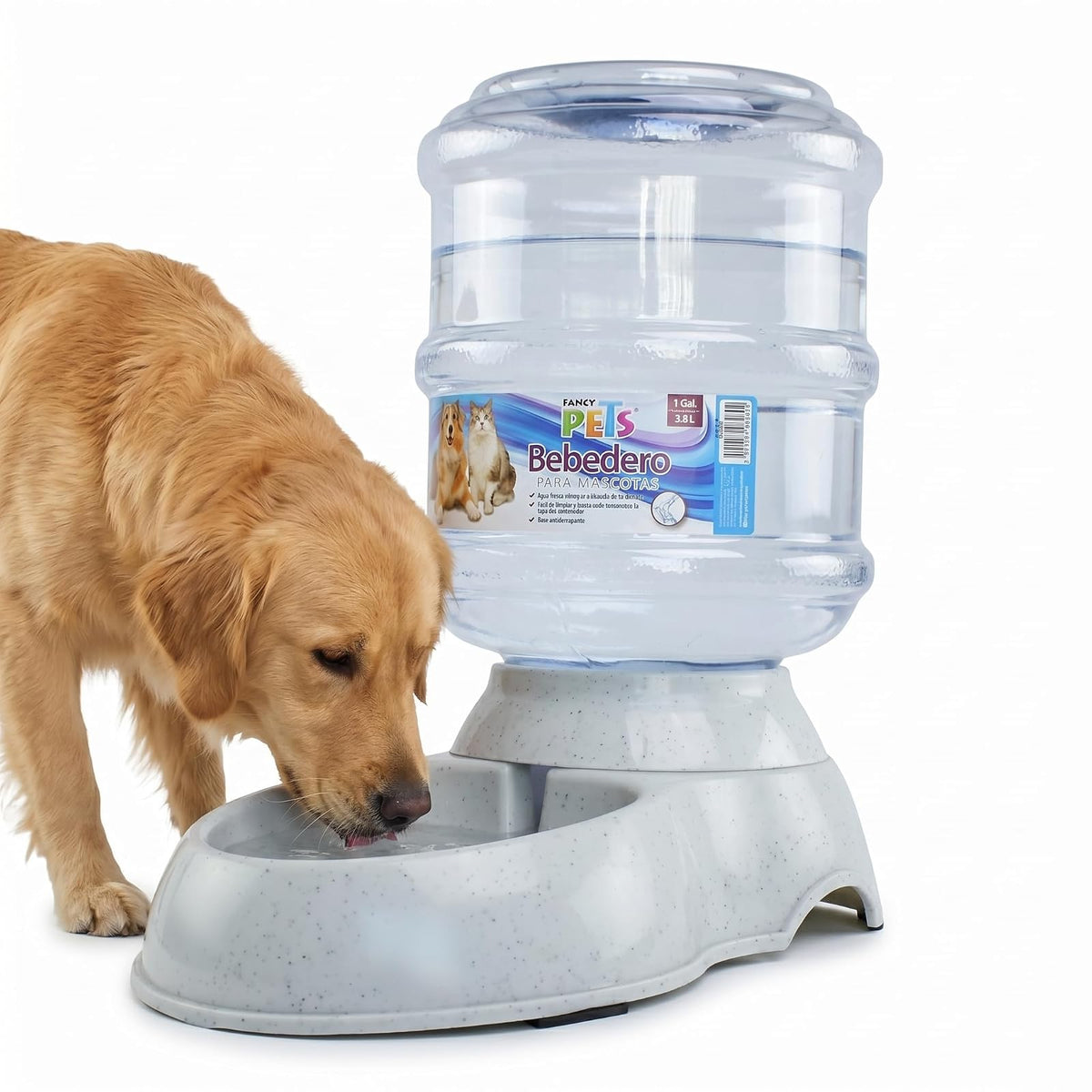Fancy Pets Hagen Bebedero Automático Grande 3.8 L (1GAL) para Perros | Sistema por Gravedad | Base Antiderrapante | Agua Fresca y Limpia