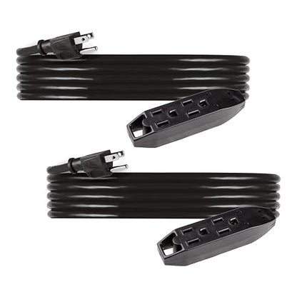UltraPro, Cable de Extensión de 3 Salidas de 4.5 m (15 pies), Doble Aislamiento, Uso Interior y Exterior, para Uso en Casa, Garaje o Taller, Calibre 16, Certificación UL, Negro, 2 Unidades, 50791