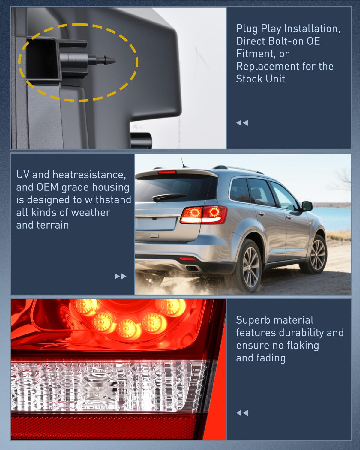 Nilight - Conjunto de Luz Trasera Compatible con Dodge Journey 2011-2020, Lado Izquierdo Interior