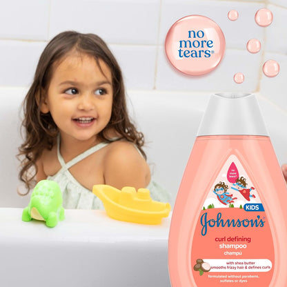 Johnson's Baby - Champú para niños sin lágrimas que define los rizos con manteca de karité, 13.6 onzas líquidas