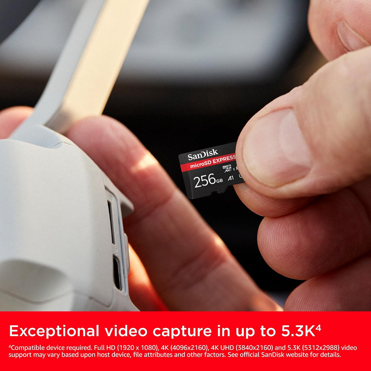 SanDisk microSD Express 256GB up to 880 MB/s Read, 650MB/s Write
