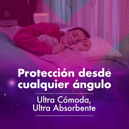 Saba Ultra Invisible Buenas Noches, Toallas Nocturnas Con Alas, Flujo Súper Abundante, 80 Piezas