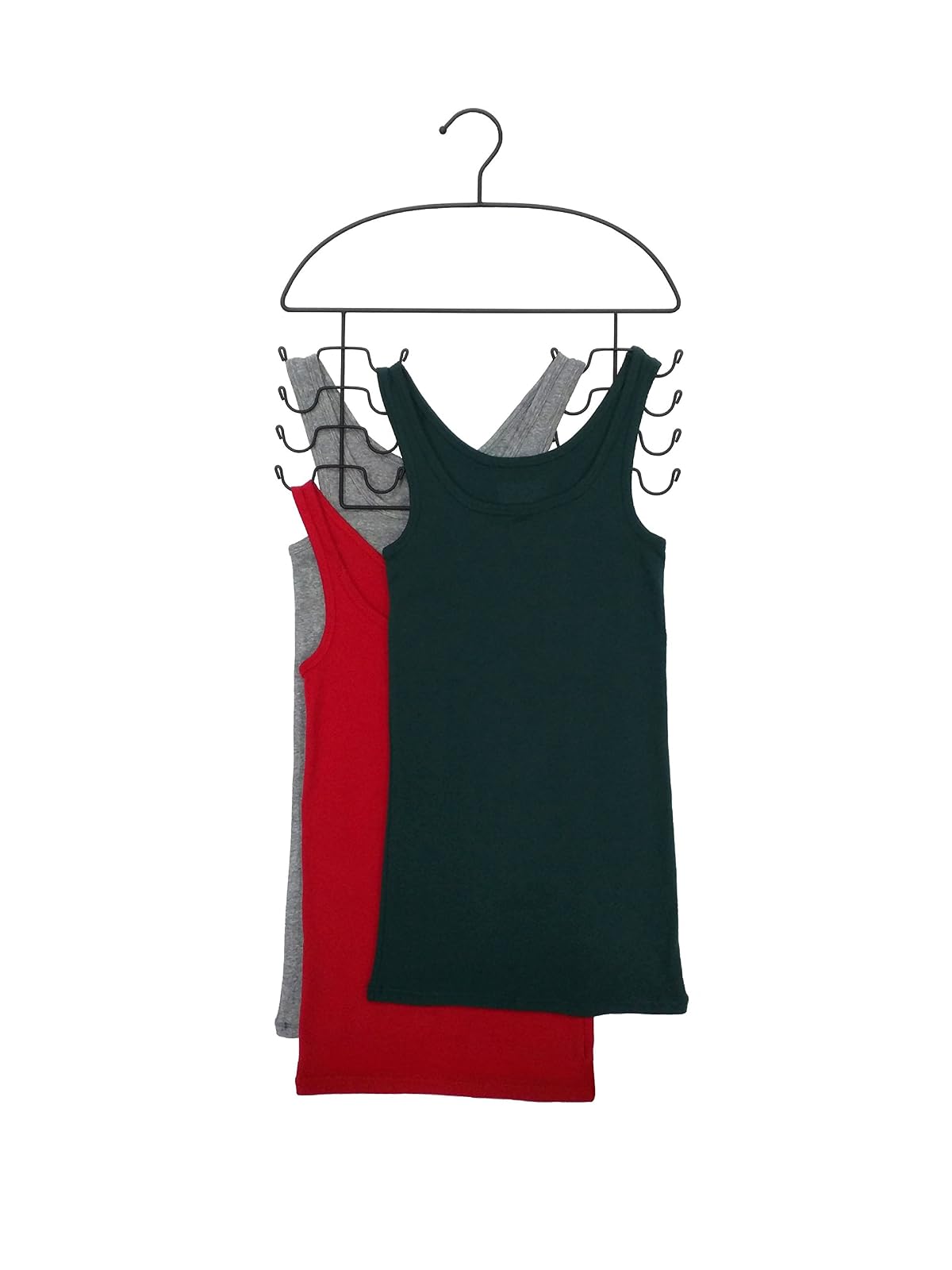 Perchas organizadoras para clóset, Negro, 1 tank, 1 legging, 1, 2